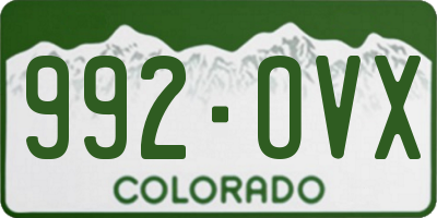 CO license plate 992OVX