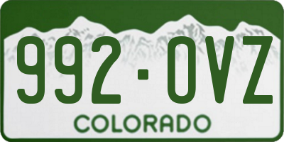 CO license plate 992OVZ