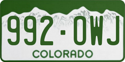CO license plate 992OWJ