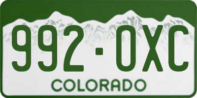CO license plate 992OXC