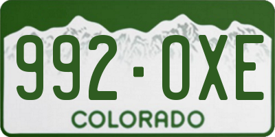 CO license plate 992OXE