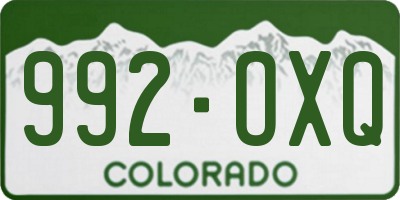CO license plate 992OXQ
