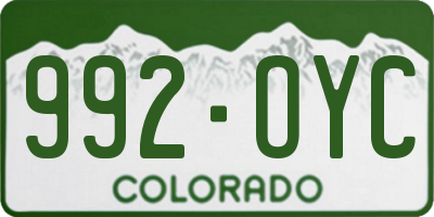 CO license plate 992OYC