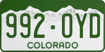 CO license plate 992OYD