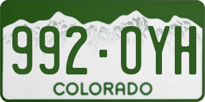 CO license plate 992OYH