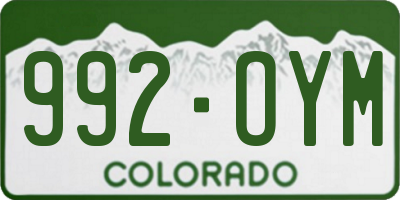 CO license plate 992OYM