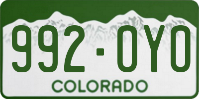 CO license plate 992OYO