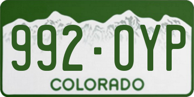 CO license plate 992OYP