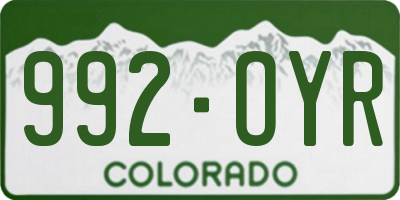 CO license plate 992OYR
