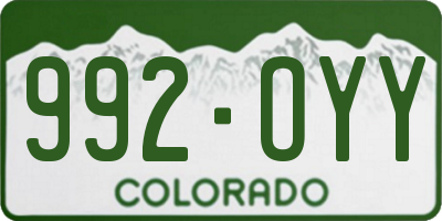 CO license plate 992OYY
