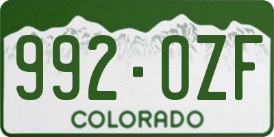 CO license plate 992OZF