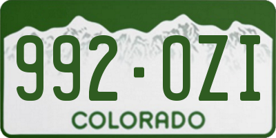 CO license plate 992OZI