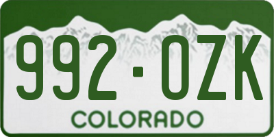 CO license plate 992OZK