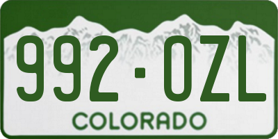 CO license plate 992OZL