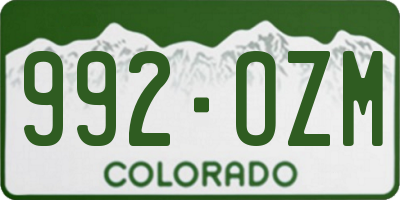 CO license plate 992OZM