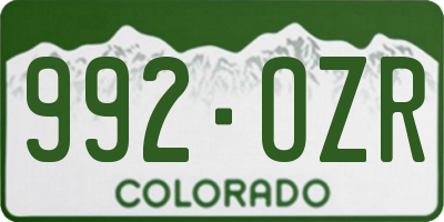 CO license plate 992OZR