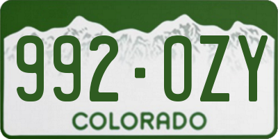 CO license plate 992OZY