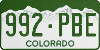 CO license plate 992PBE