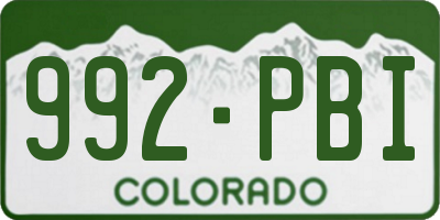 CO license plate 992PBI