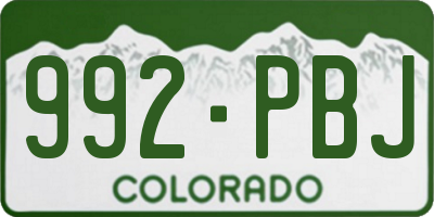 CO license plate 992PBJ