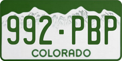 CO license plate 992PBP