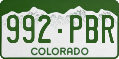CO license plate 992PBR