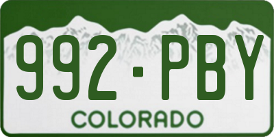 CO license plate 992PBY