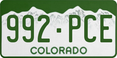 CO license plate 992PCE