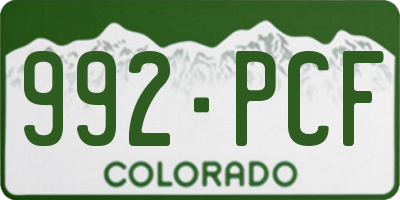 CO license plate 992PCF