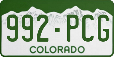 CO license plate 992PCG