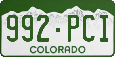 CO license plate 992PCI