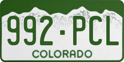 CO license plate 992PCL
