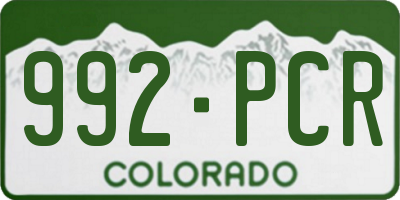 CO license plate 992PCR