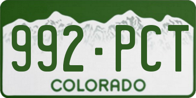 CO license plate 992PCT