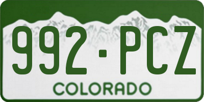 CO license plate 992PCZ