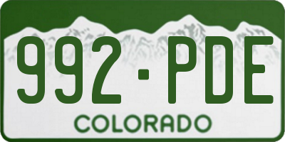 CO license plate 992PDE