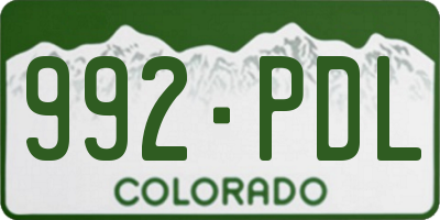 CO license plate 992PDL