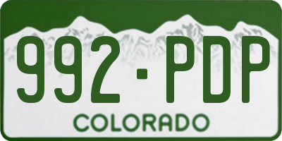 CO license plate 992PDP