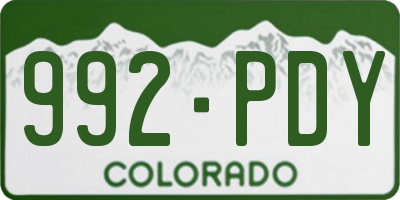 CO license plate 992PDY