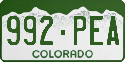 CO license plate 992PEA