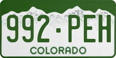CO license plate 992PEH
