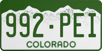 CO license plate 992PEI