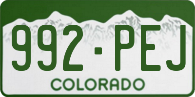 CO license plate 992PEJ