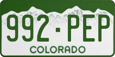 CO license plate 992PEP
