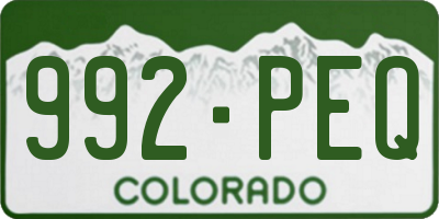 CO license plate 992PEQ