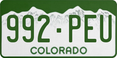 CO license plate 992PEU