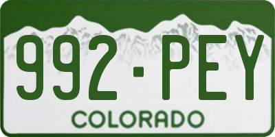 CO license plate 992PEY