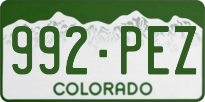 CO license plate 992PEZ