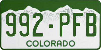 CO license plate 992PFB