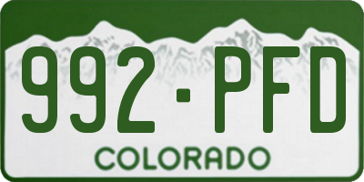 CO license plate 992PFD